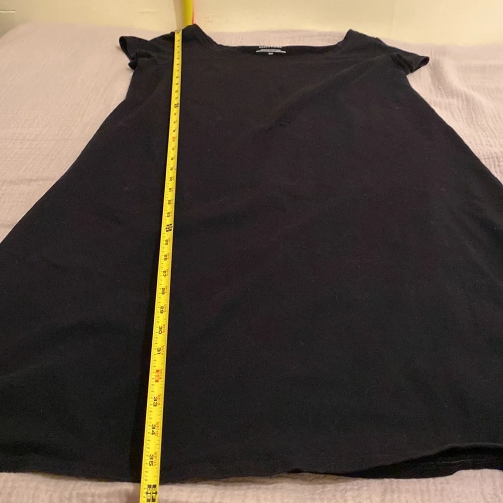 Eileen Fisher Classic Black Organic Cotton Tee Mini dress. Size M